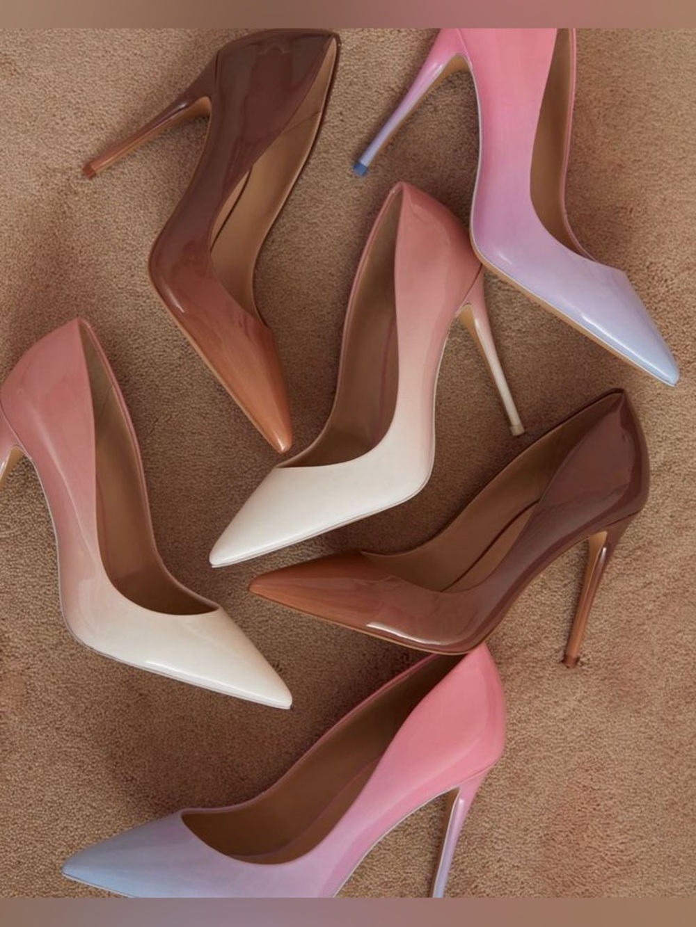 ALDO Stessy Pink White Ombré Patent Pumps Heels Size 8 $110 Retail